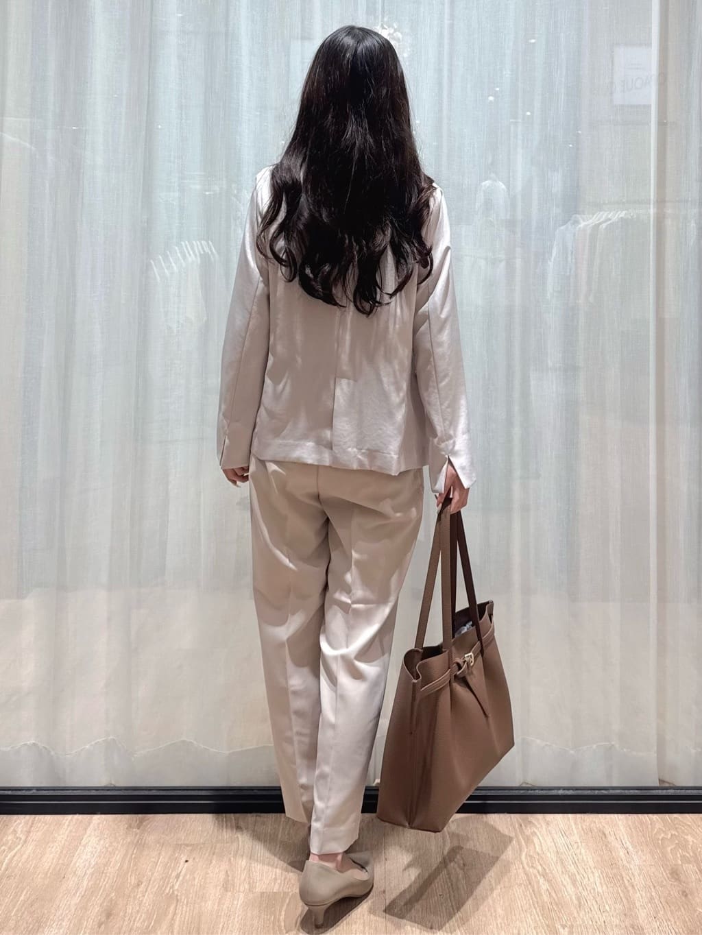 ぞうげさんの「OPAQUE.CLIP｜《再入荷》ダブルブレストテーラードジャケット【接触冷感／吸水速乾／イージーアイロン／防シワ／洗濯機O」を使ったコーディネート