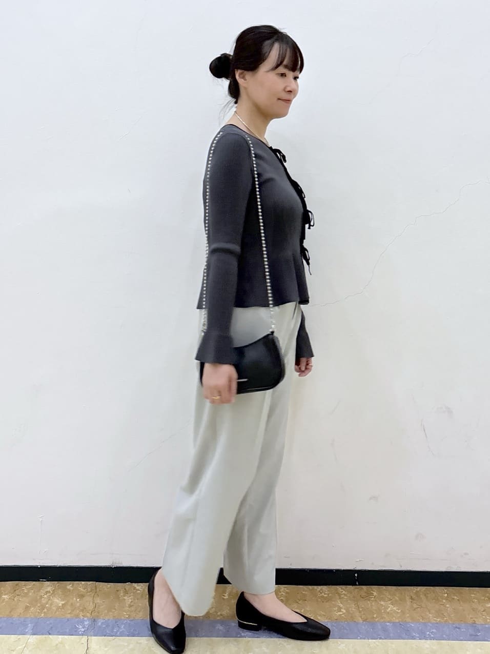 akariさんの「index｜前後2wayラメトリムリボンカーディガン【洗濯機OK】」を使ったコーディネート