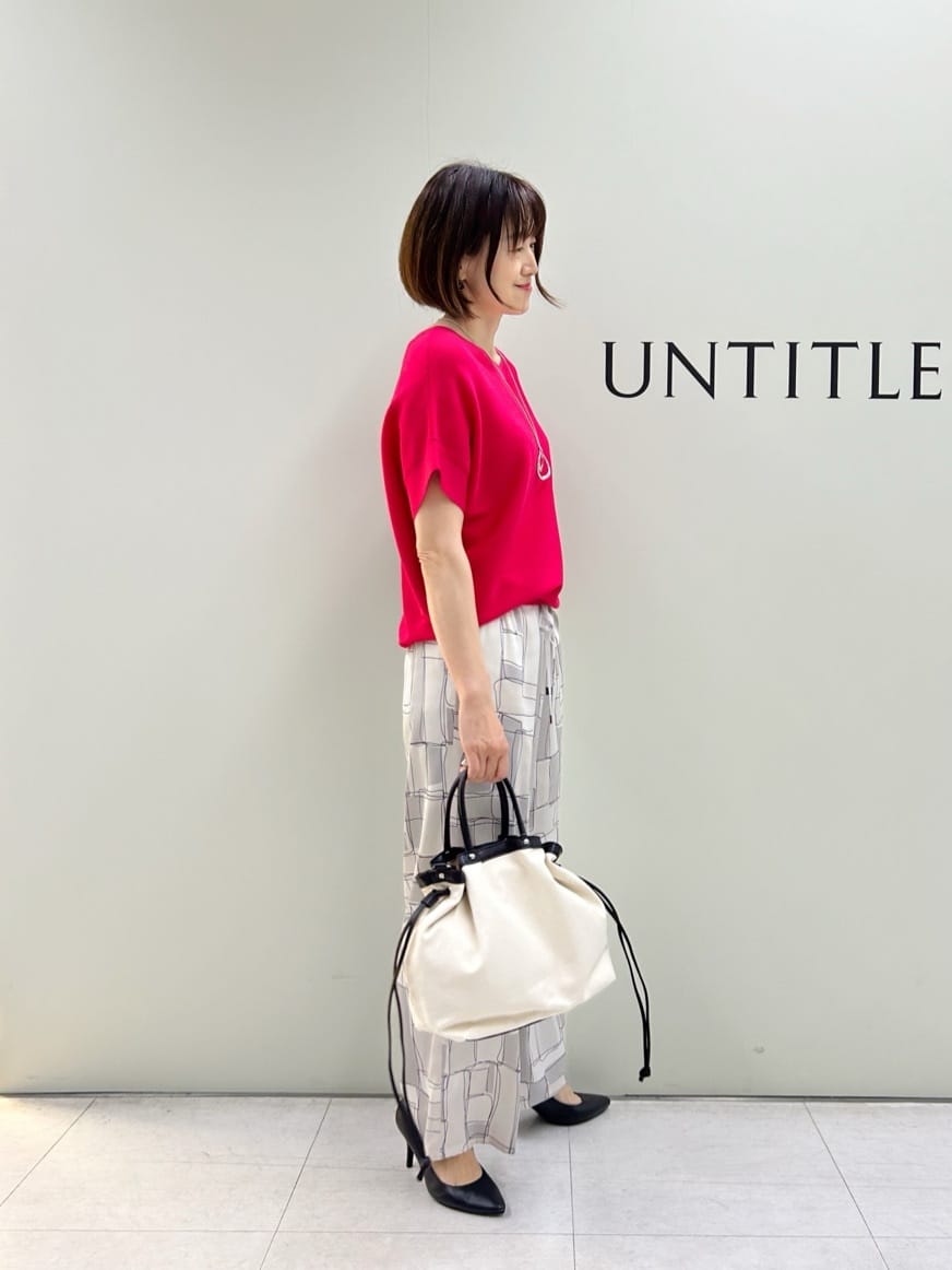 Mikiさんの「UNTITLED｜【11色展開/体型カバー】前後2WAYフレンチスリーブニット」を使ったコーディネート