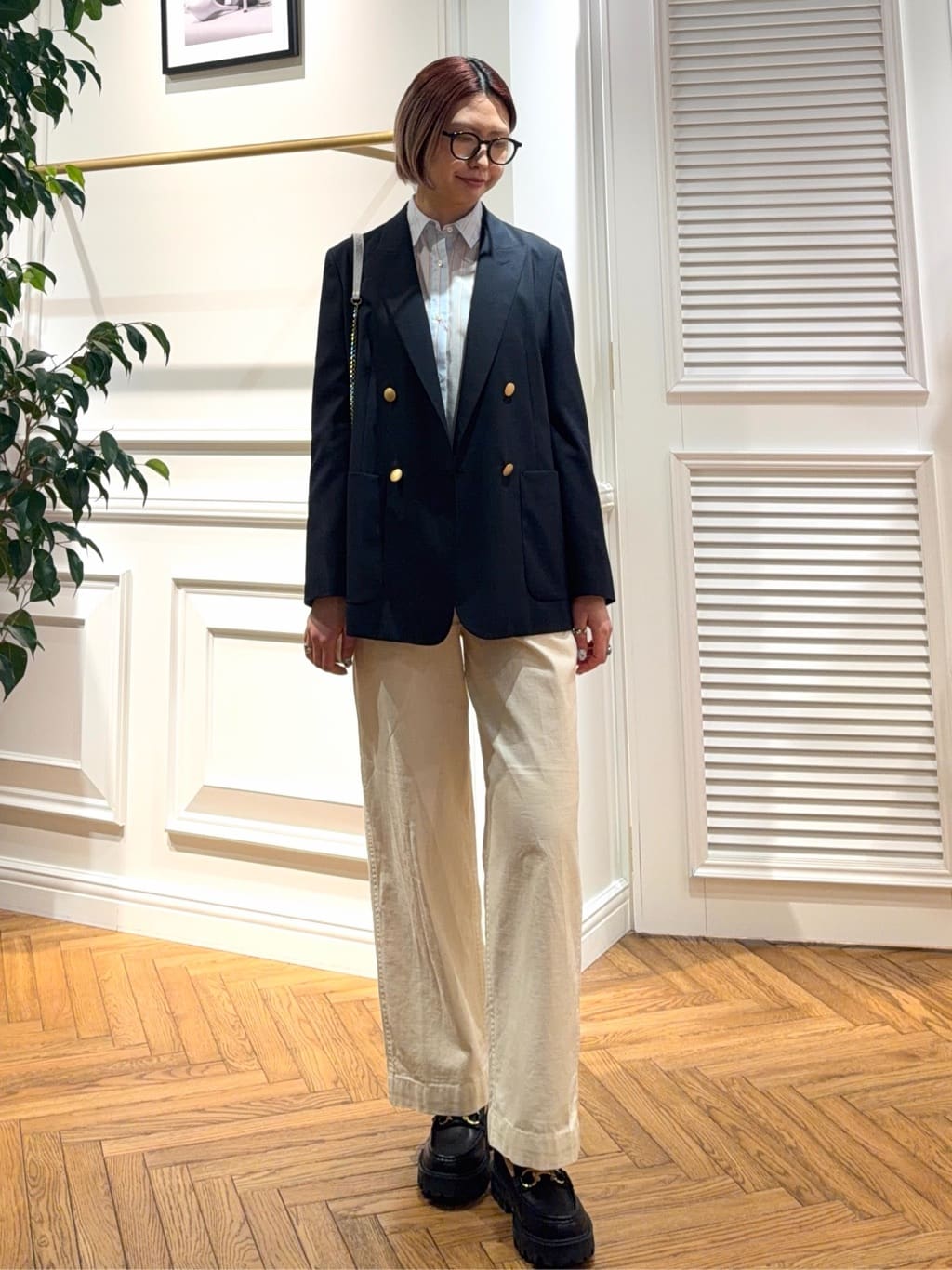 renaさんの「DRESSTERIOR｜コンフォート ダブルブレザー」を使ったコーディネート