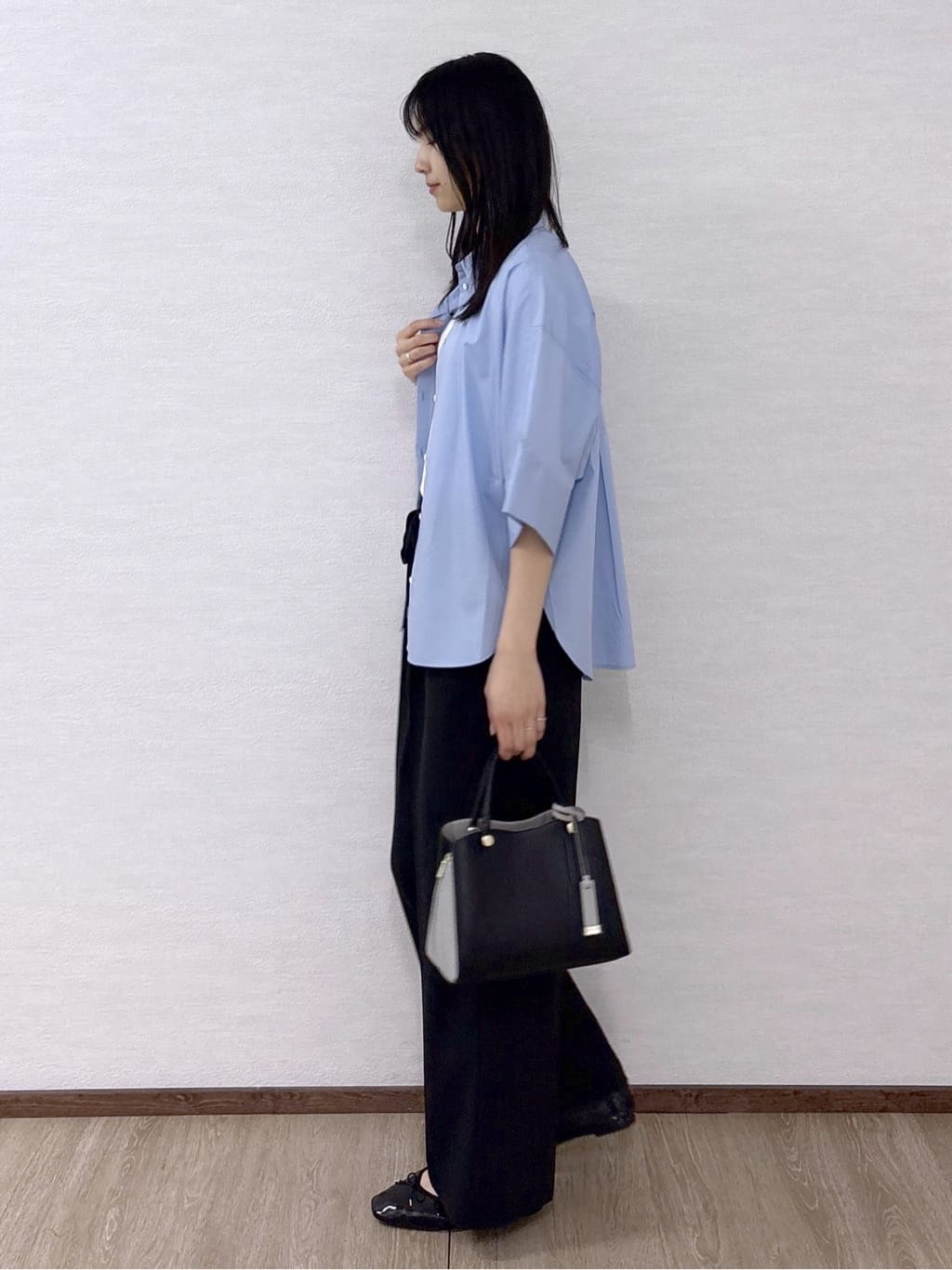 sachikoさんの「OPAQUE.CLIP｜【接触冷感】ハーフスリーブシャツ《洗濯機OK／防シワ加工》」を使ったコーディネート