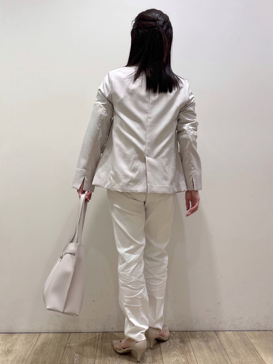 mameさんの「index｜《再入荷》ダブルブレストテーラードジャケット【接触冷感／吸水速乾／イージーアイロン／防シワ／洗濯機O」を使ったコーディネート