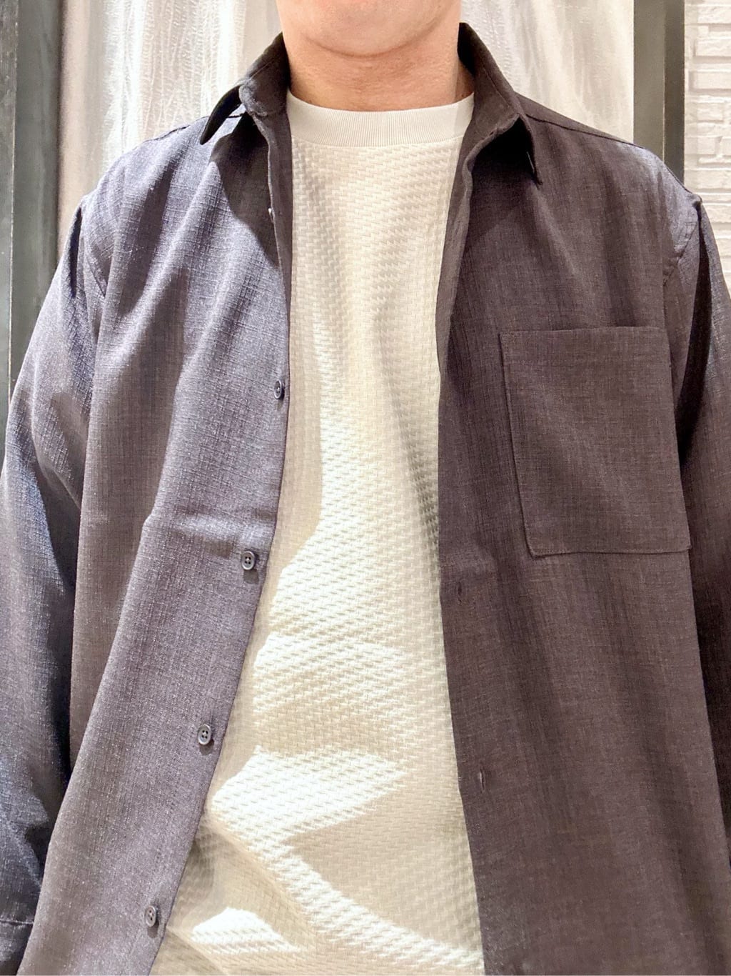 KENJI Iさんの「THE SHOP TK｜【LINO FINE】リネンライク 長袖シャツ UVカット/イージーケア/吸水速乾/洗濯機OK」を使ったコーディネート