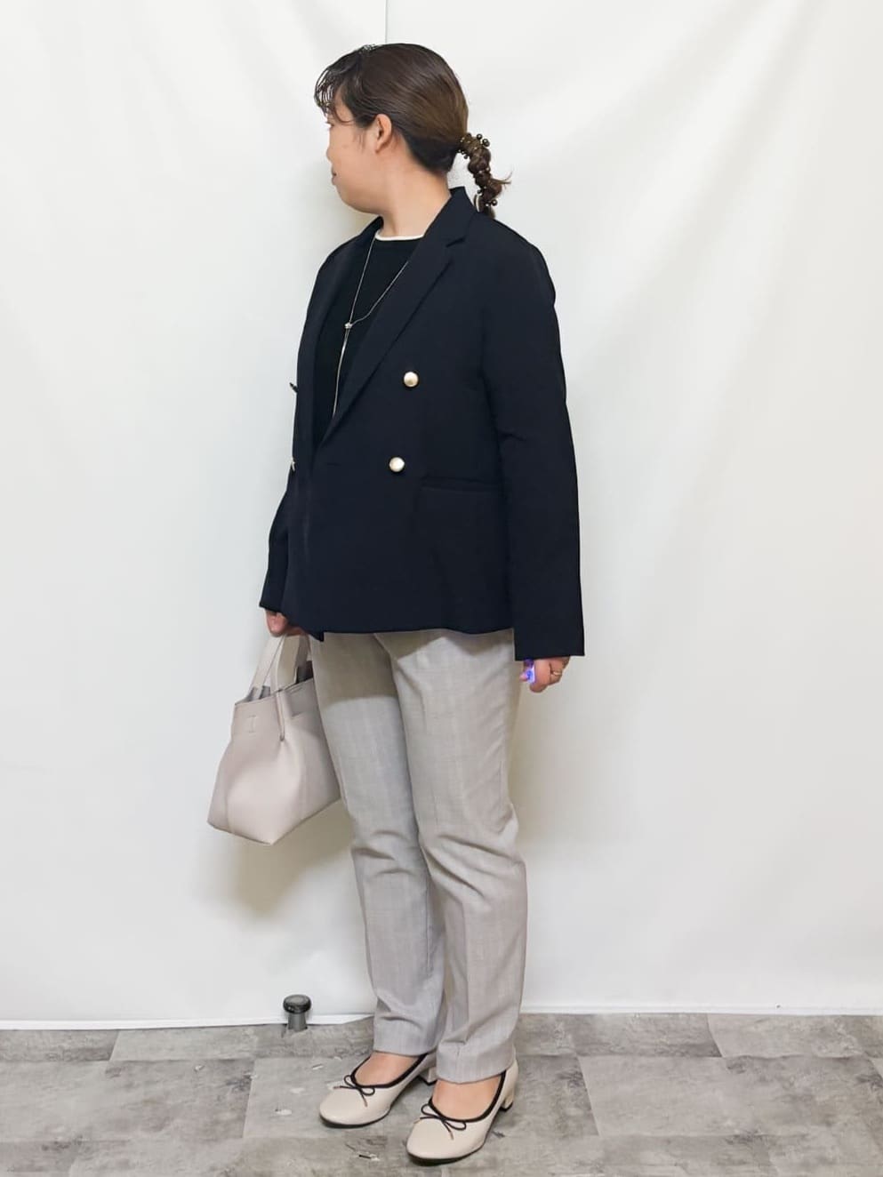 HALさんの「OPAQUE.CLIP｜《再入荷》ダブルブレストテーラードジャケット【接触冷感／吸水速乾／イージーアイロン／防シワ／洗濯機O」を使ったコーディネート