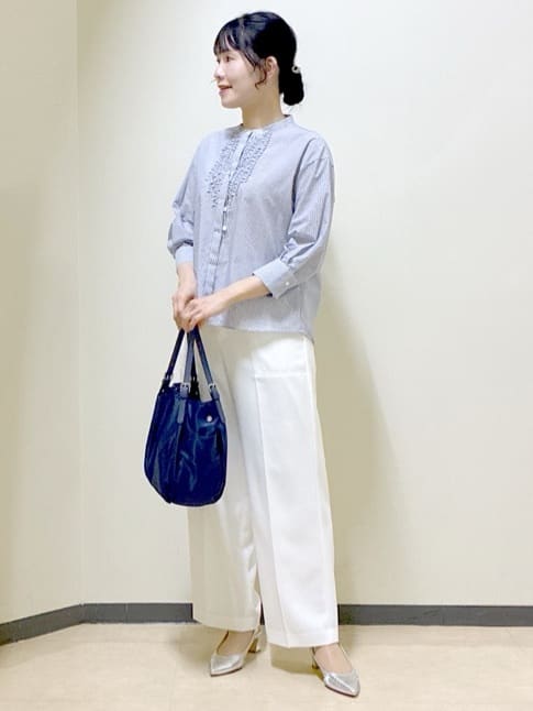  beni_gingerさんの「Reflect｜【接触冷感】八分袖フロントフリルブラウス」を使ったコーディネート