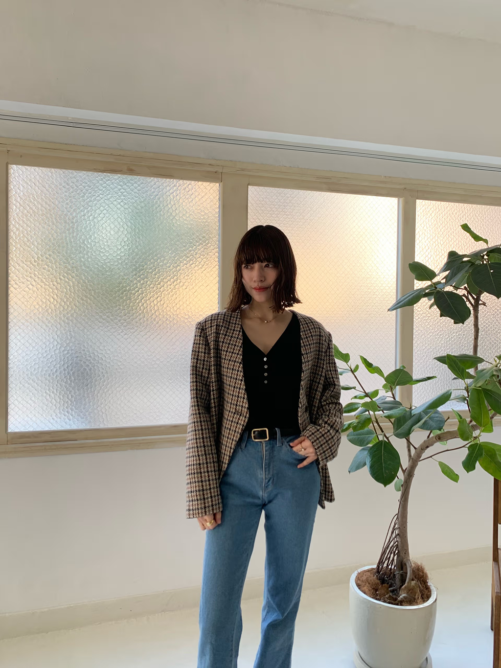 miyu maesakaさんの「CODE A｜M everyday rib button tee」を使ったコーディネート
