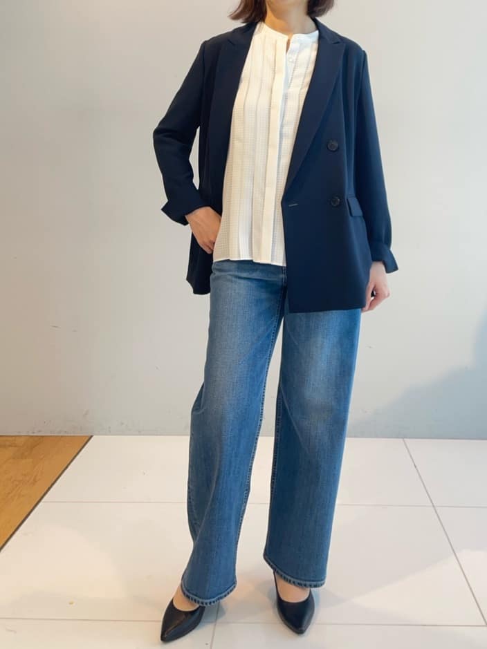 murayamaさんの「INDIVI｜【洗える／大人シアー】タックプリーツ7分袖ブラウス」を使ったコーディネート
