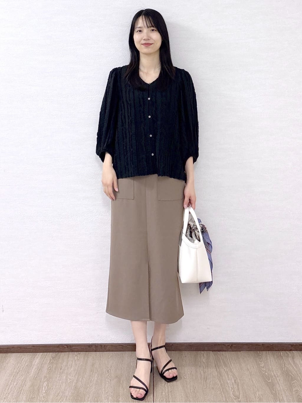 sachikoさんの「OPAQUE.CLIP｜フリンジジャカードブラウス【洗濯機OK】」を使ったコーディネート
