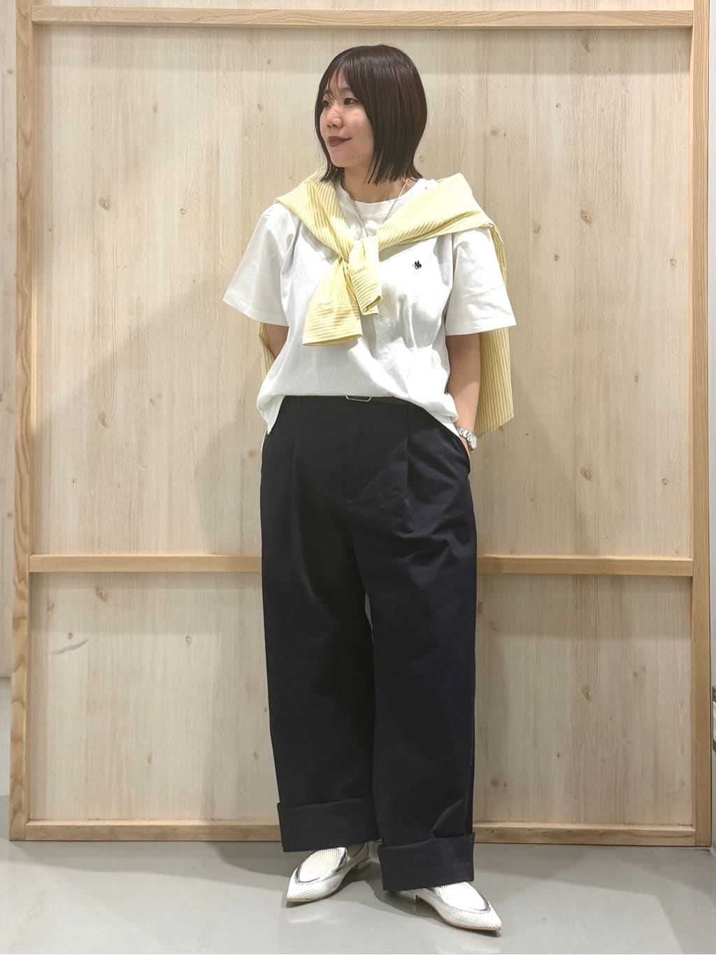 nanaさんの「THE SHOP TK｜【POLO BCS 別注】ストライプOXシャツ」を使ったコーディネート