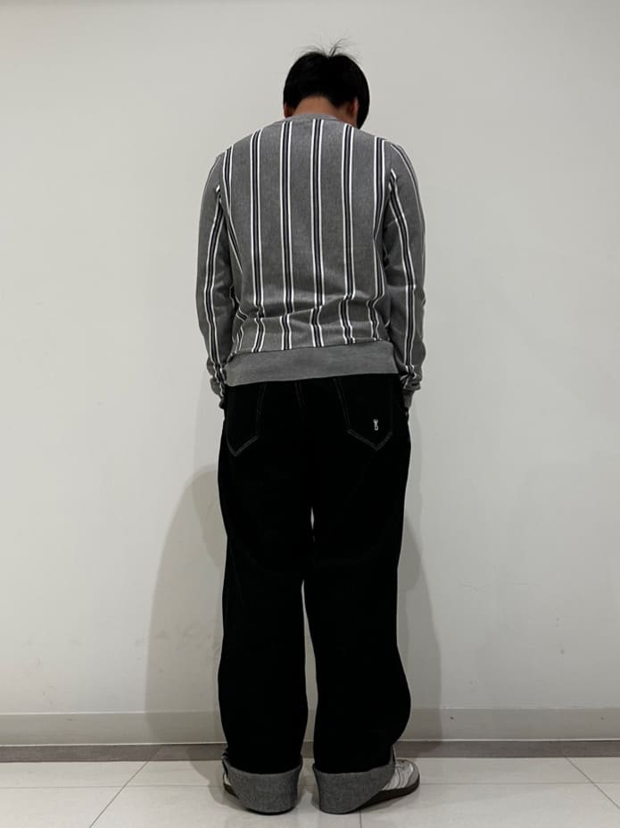 MATSUBARAさんの「DRESSTERIOR｜◆【ウォッシャブル】ウールレーヨン ストライプラウンドネックカーディガン」を使ったコーディネート