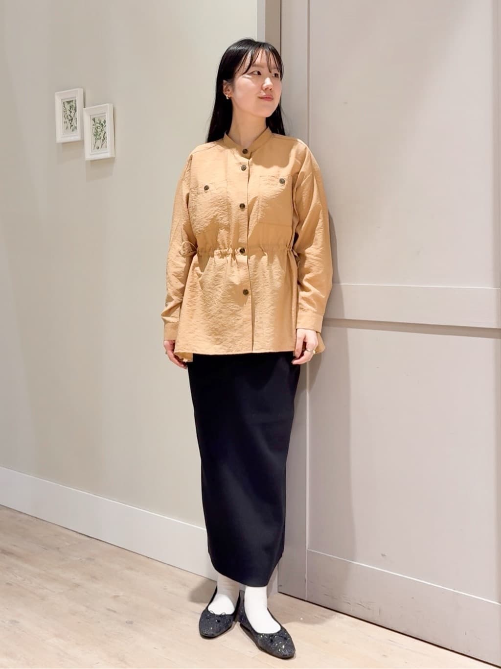 Mayuさんの「grove｜高評価！【体型カバー・洗える】シアーサファリシャツジャケット」を使ったコーディネート