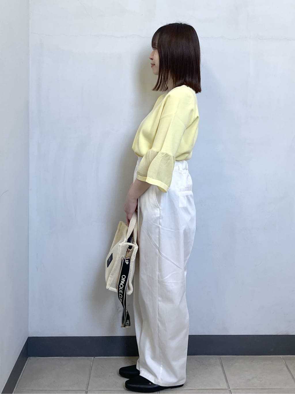 mikiさんの「OPAQUE.CLIP｜シアーフレアスリーブニット【洗濯機OK／抗ピル】」を使ったコーディネート