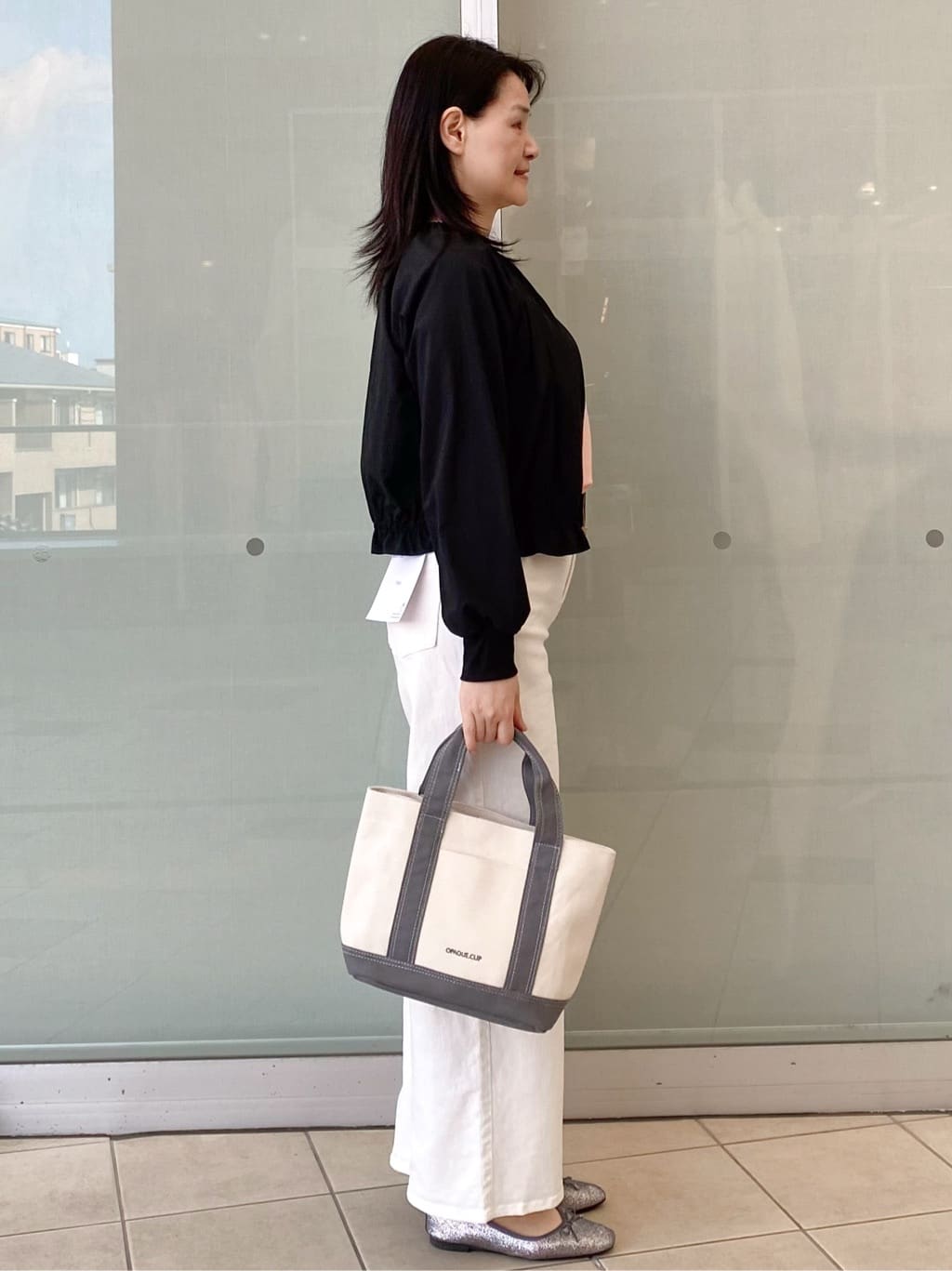 Jeanさんの「OPAQUE.CLIP｜接触冷感ノーカラーブルゾン【洗濯機OK／防シワ】」を使ったコーディネート