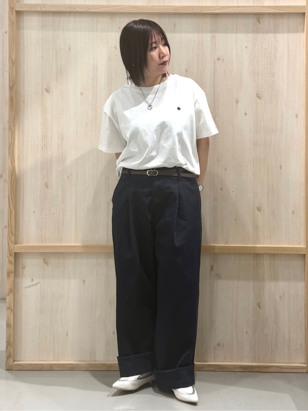 nanaさんの「THE SHOP TK｜【POLO BCS 別注】ストライプOXシャツ」を使ったコーディネート