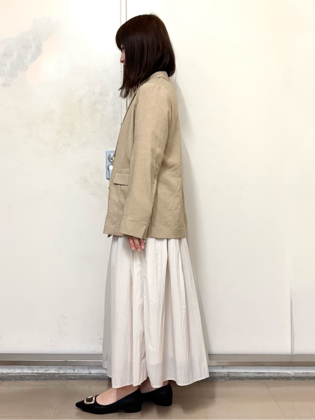 やまさんの「OPAQUE.CLIP｜【UV／接触冷感】ダブルブレストジャケット《防シワ加工／洗える》」を使ったコーディネート