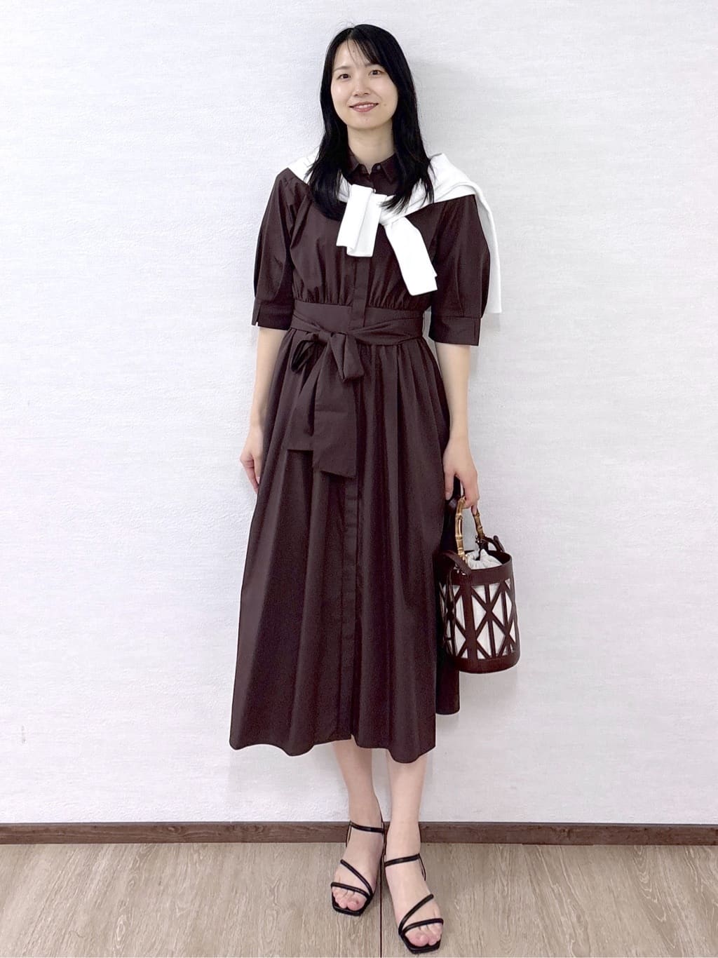 sachikoさんの「OPAQUE.CLIP｜リボンベルト付きシャツワンピース【洗濯機OK／防シワ加工】」を使ったコーディネート