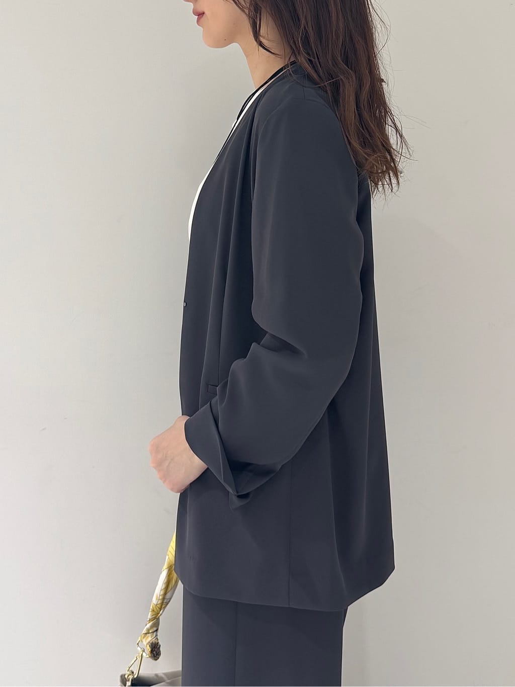 そんさんの「INDIVI｜【接触冷感／透湿／着る日傘】ノーカラージャケット」を使ったコーディネート
