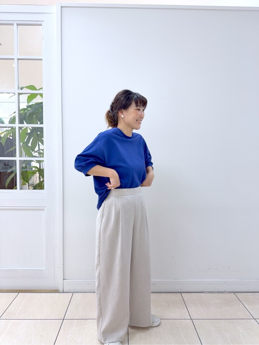 Osawaさんの「Dessin｜【360度可愛い】バックヘンリーカットソー5分袖」を使ったコーディネート