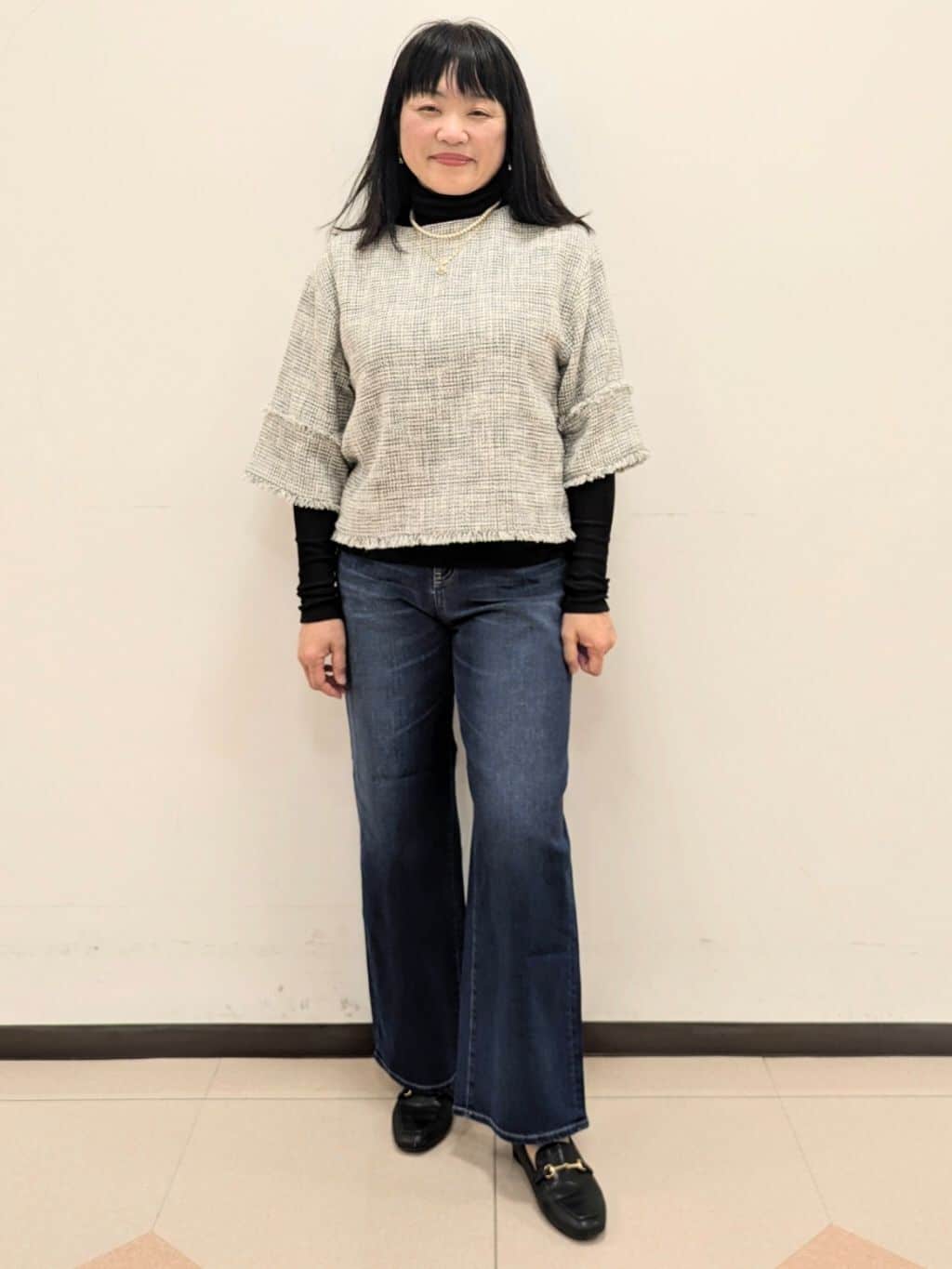 ともさんの「UNTITLED｜◆【洗える/すっきり丈】ラメノット ニットカーディガン」を使ったコーディネート
