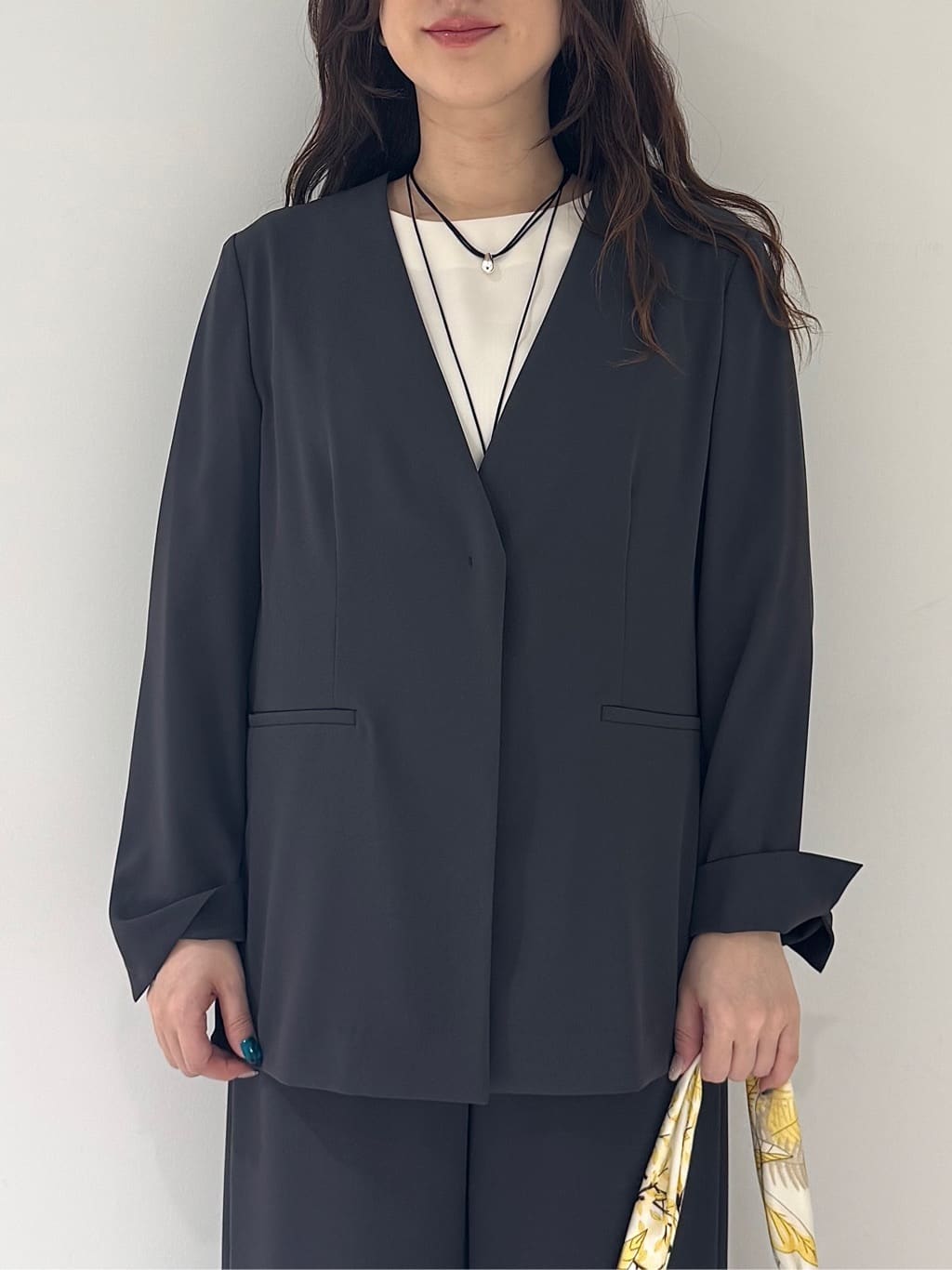 そんさんの「INDIVI｜【接触冷感／透湿／着る日傘】ノーカラージャケット」を使ったコーディネート