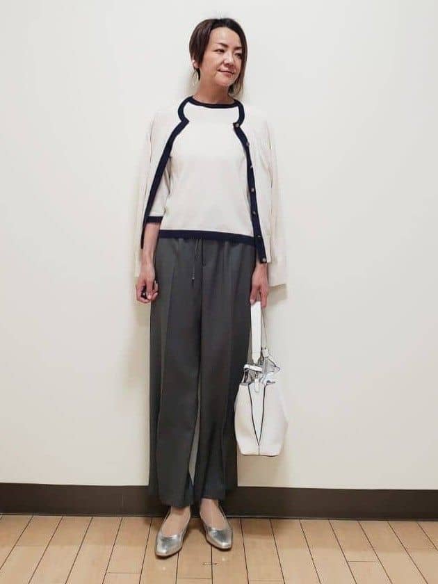 yuuさんの「Reflect｜【アンサンブル可】バイカラーカーディガン」を使ったコーディネート
