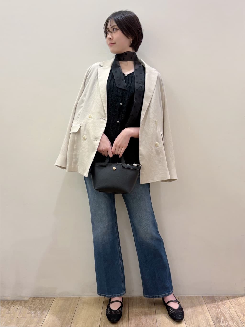 RINさんの「OPAQUE.CLIP｜フリンジジャカードブラウス【洗濯機OK】」を使ったコーディネート