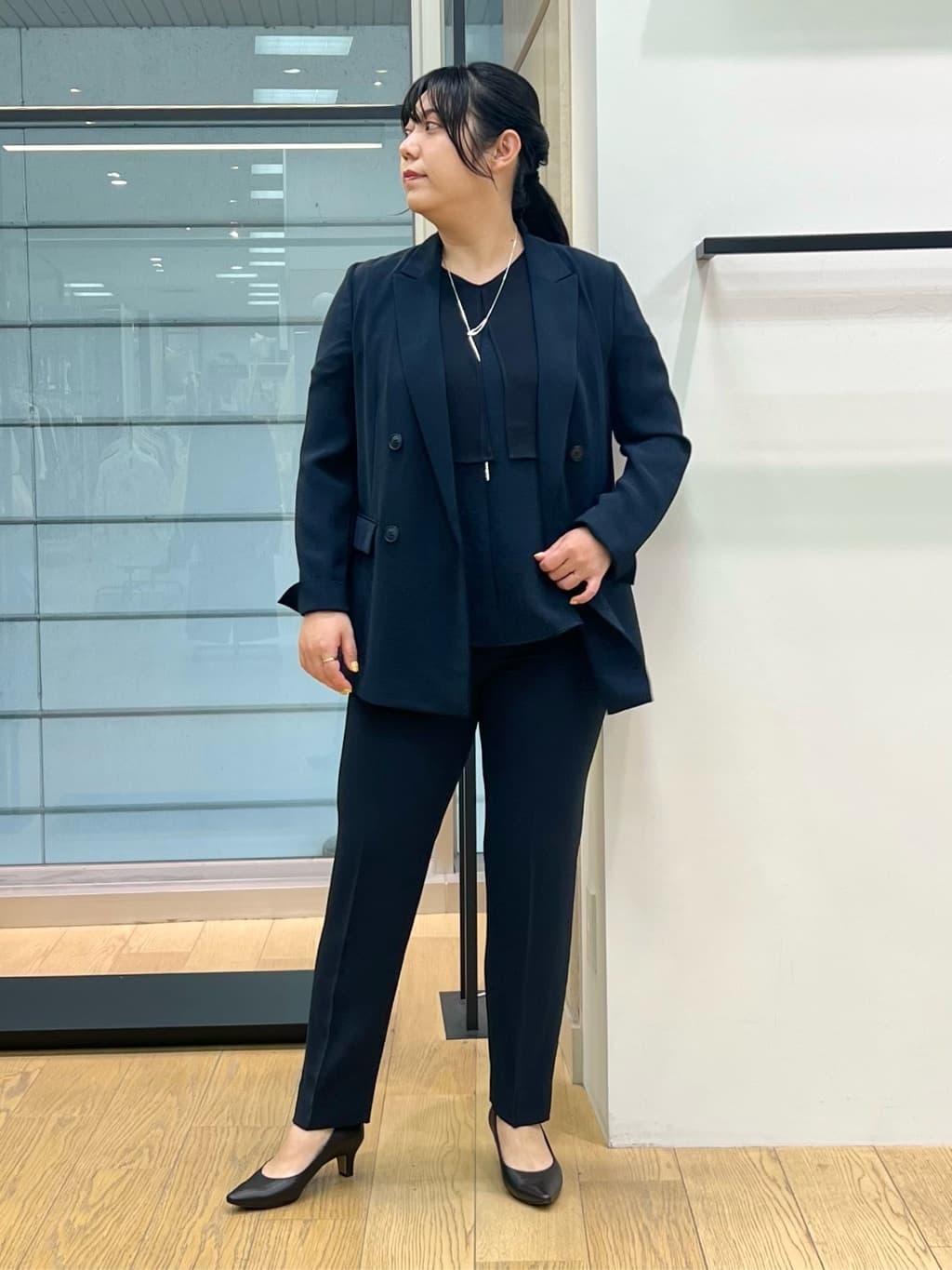 shimaさんの「INDIVI｜【洗える／多機能／SETUP可】着る日傘ダブルジャケット」を使ったコーディネート