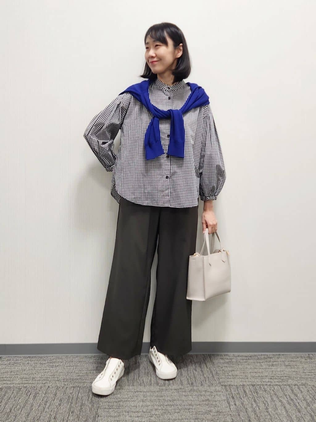 naraさんの「Dessin｜【洗える】バルーンスリーブバンドカラーシャツ」を使ったコーディネート
