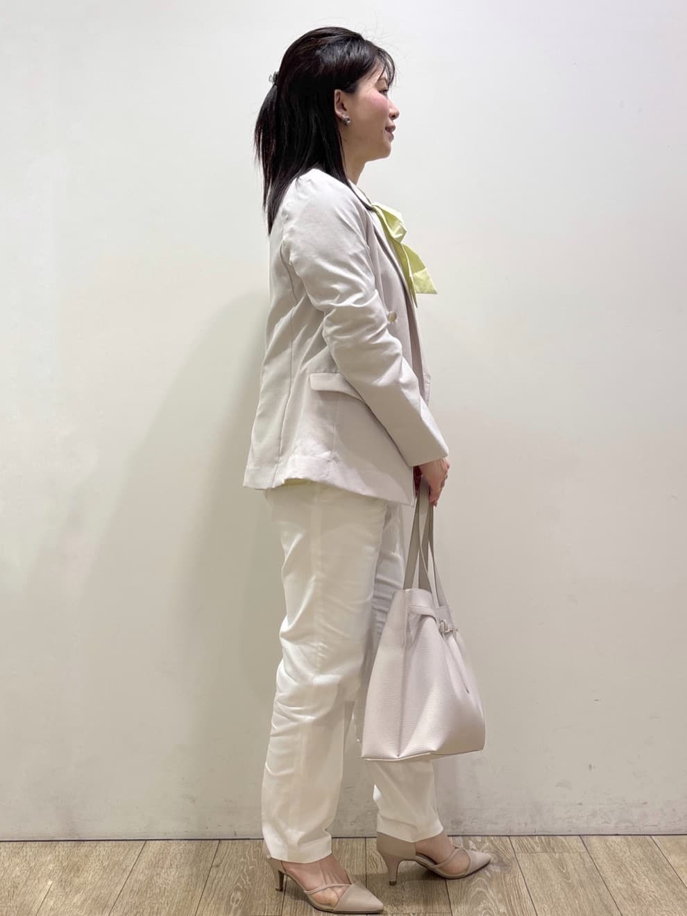 mameさんの「index｜《再入荷》ダブルブレストテーラードジャケット【接触冷感／吸水速乾／イージーアイロン／防シワ／洗濯機O」を使ったコーディネート