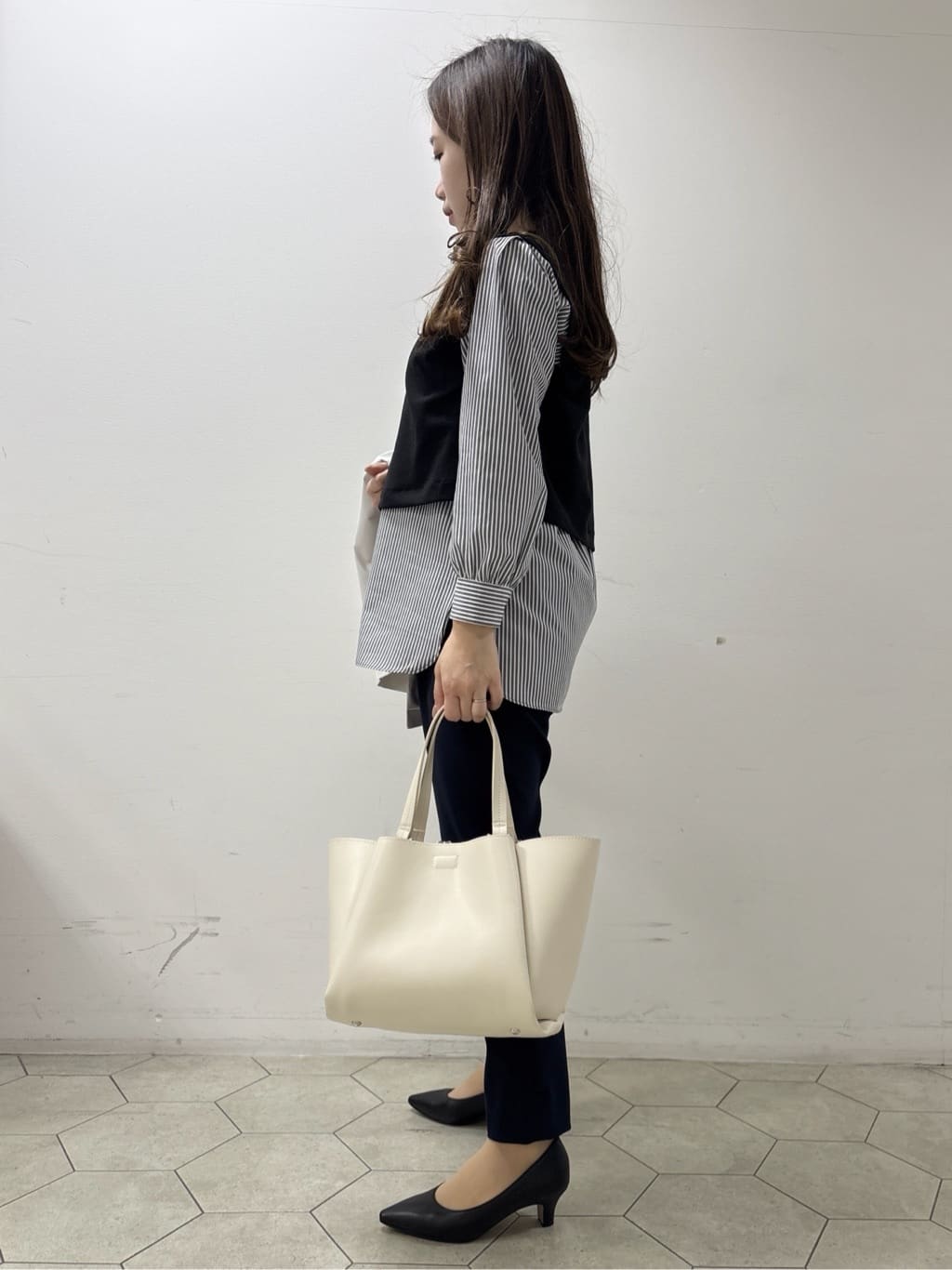 kahoさんの「INDIVI｜【洗える／UVケア】レイヤード風デザイントップス」を使ったコーディネート