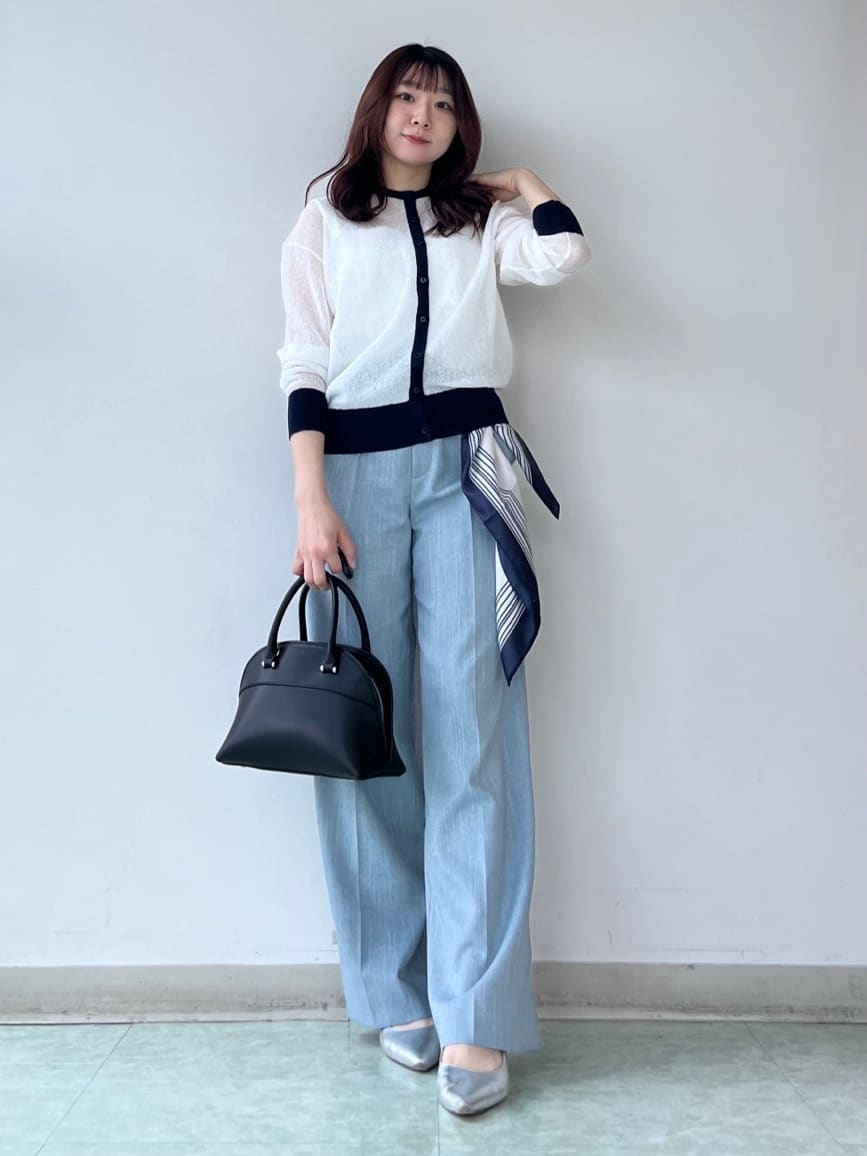 KAHOさんの「UNTITLED｜【洗える】シアーニットカーディガン」を使ったコーディネート
