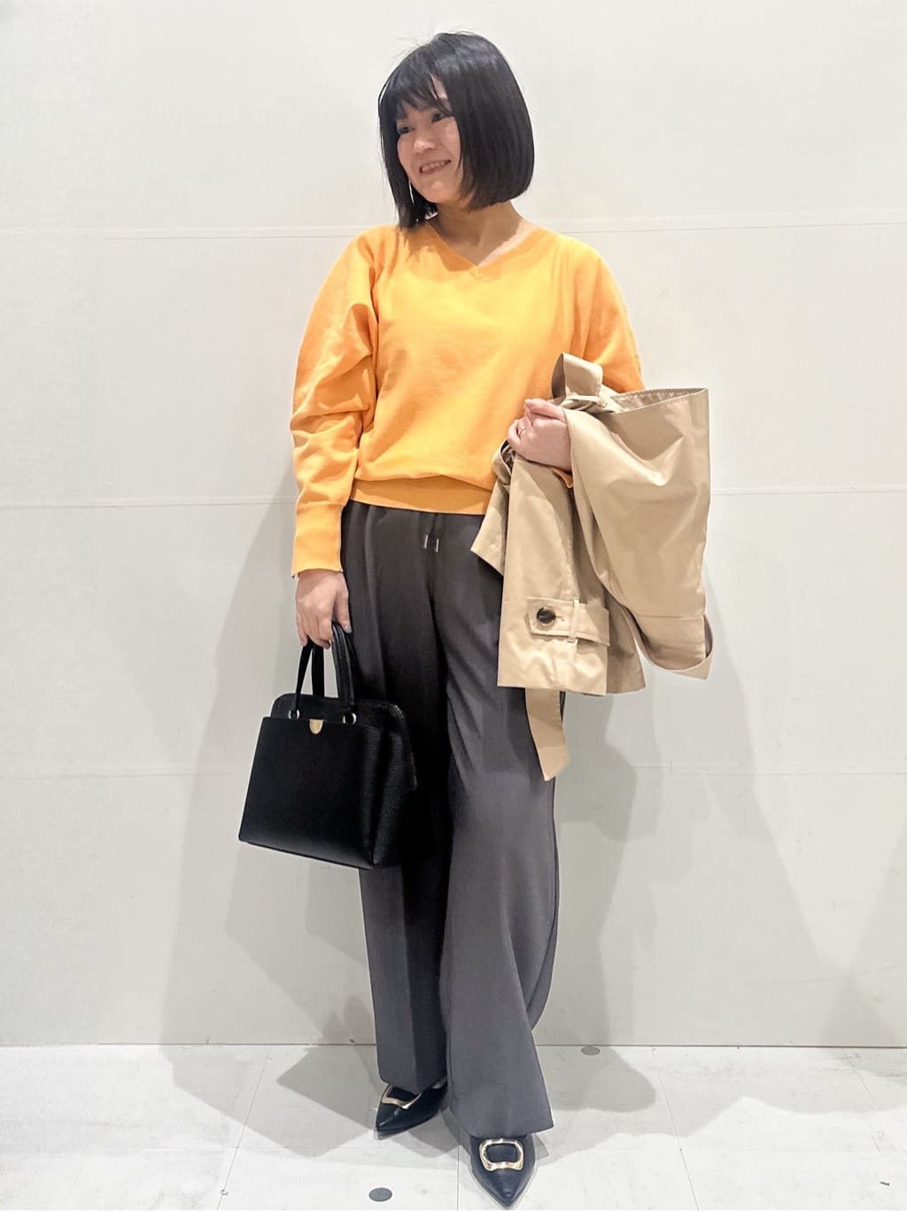 Minさんの「OPAQUE.CLIP｜リラクシードルマンスリーブニット【洗濯機OK／抗ピル】」を使ったコーディネート