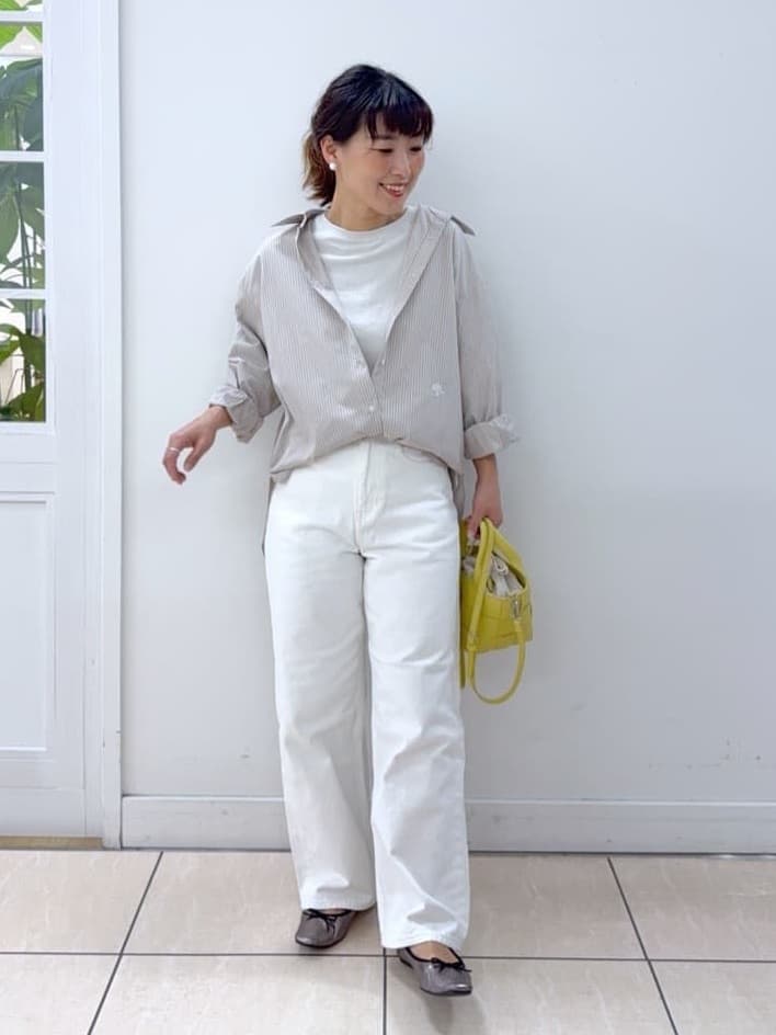 Osawaさんの「Dessin｜【360度可愛い】バックヘンリーカットソー5分袖」を使ったコーディネート