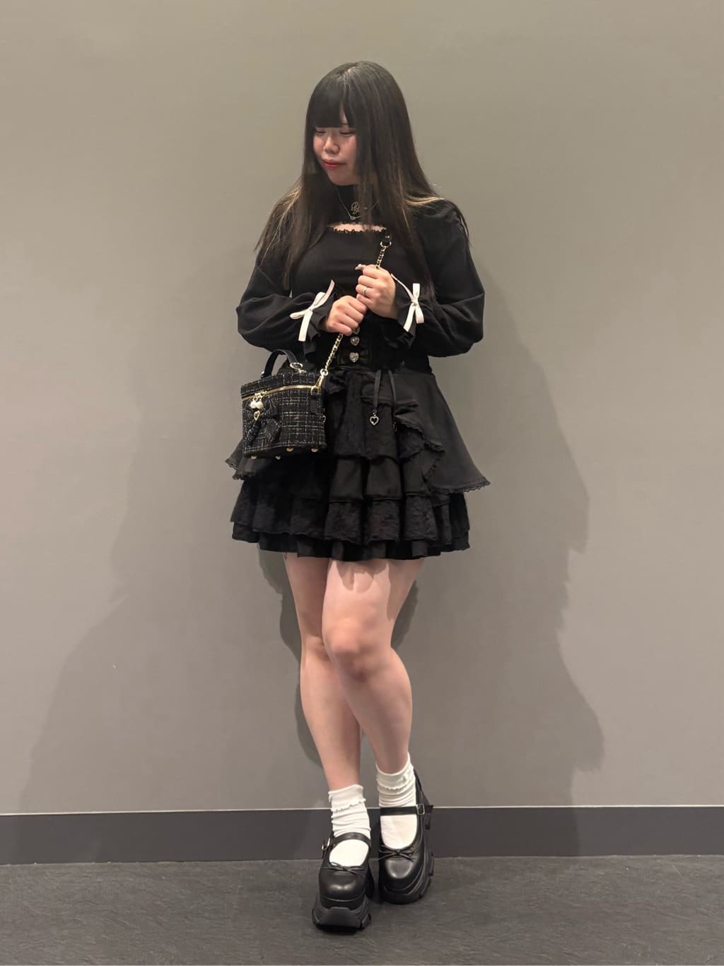 ひなさんの「ESPERANZA｜4色展開リボン付きソックス」を使ったコーディネート