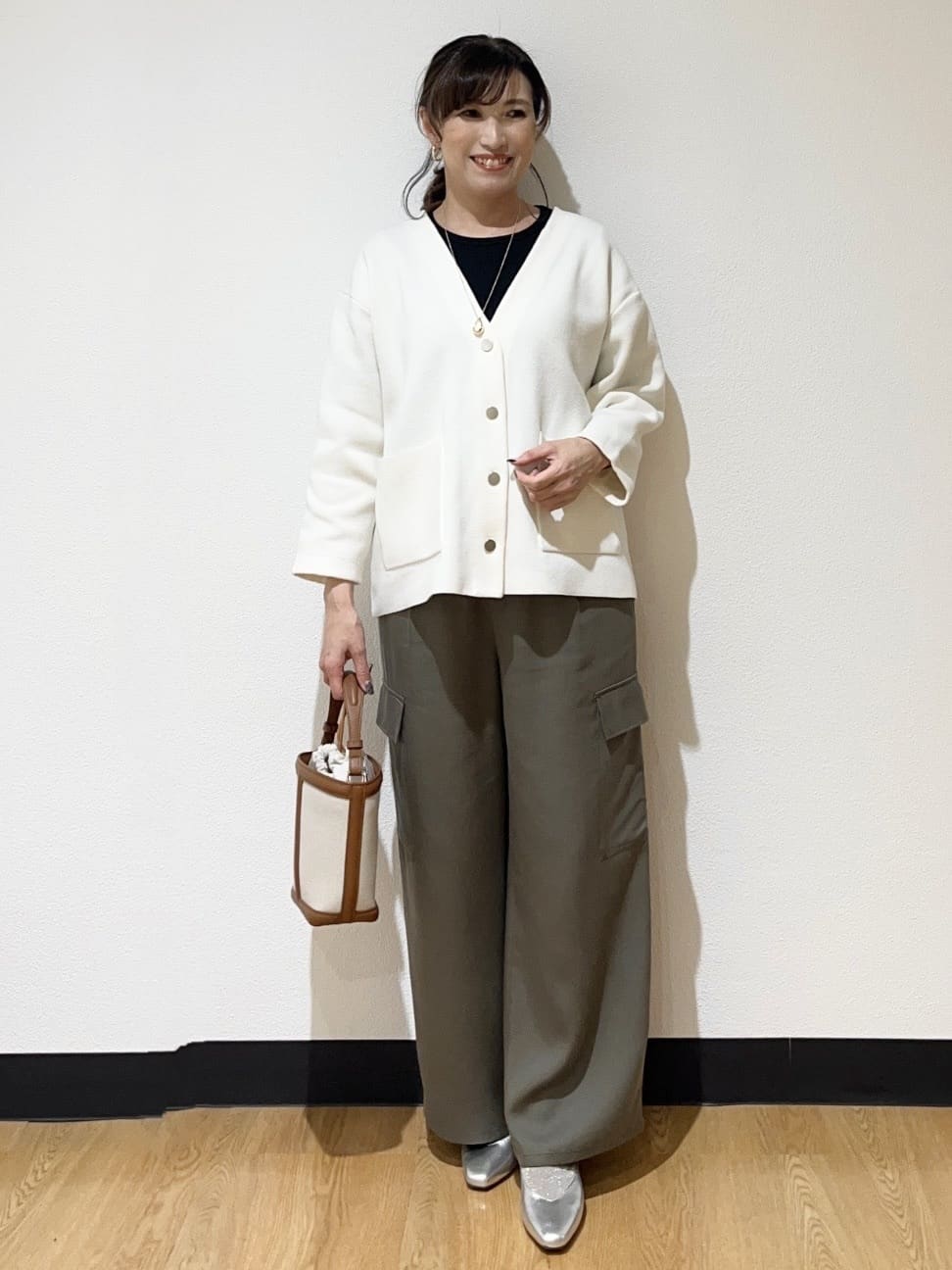 ayaさんの「Reflect｜【着回し力◎】ジャケット風ニットカーディガン」を使ったコーディネート