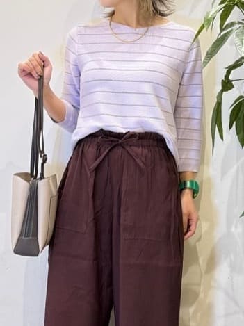 misakiさんの「SHOO･LA･RUE｜【高レビュー/洗濯機可/S-LL】さらっと着られる 8分袖Ⅴネックニット」を使ったコーディネート