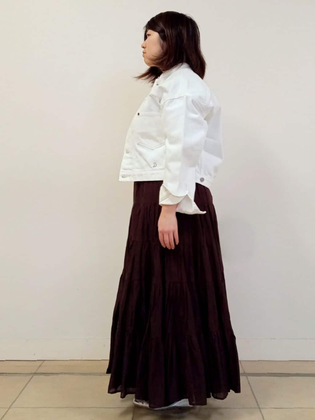 emiさんの「DRESSTERIOR｜【ウォッシャブル】バンドカラー ホワイトＧジャン」を使ったコーディネート