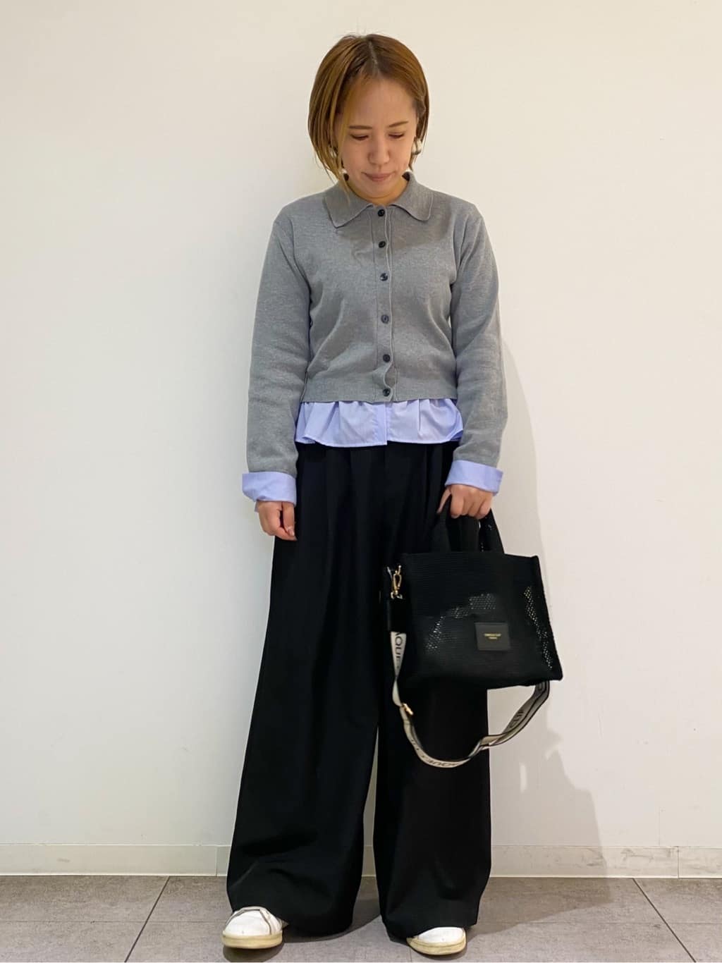yosiさんの「OPAQUE.CLIP｜ポロ衿シャツドッキングニット【洗濯機OK】」を使ったコーディネート