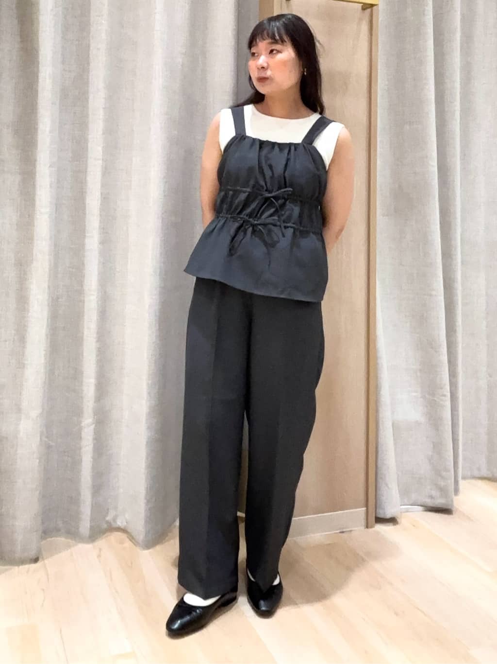 miraiさんの「grove｜高評価！【体型カバー・洗える】シアーサファリシャツジャケット」を使ったコーディネート