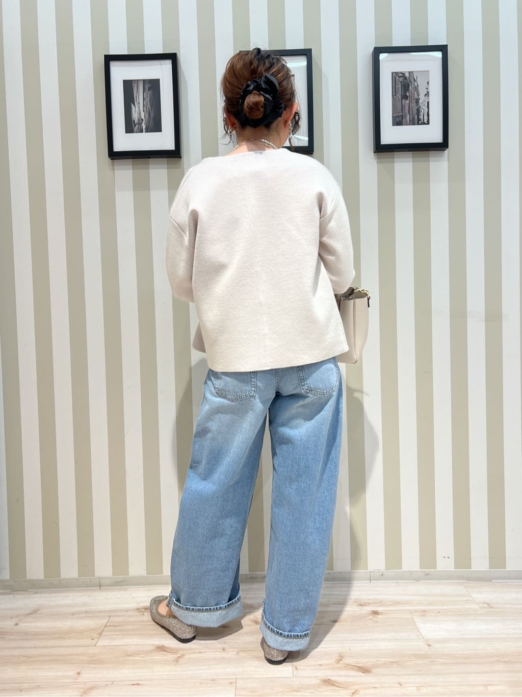 manaさんの「SHOO･LA･RUE｜【S-LL/洗濯機可】着こなしいろいろ 首元すっきりボートネック ボーダーロンT」を使ったコーディネート