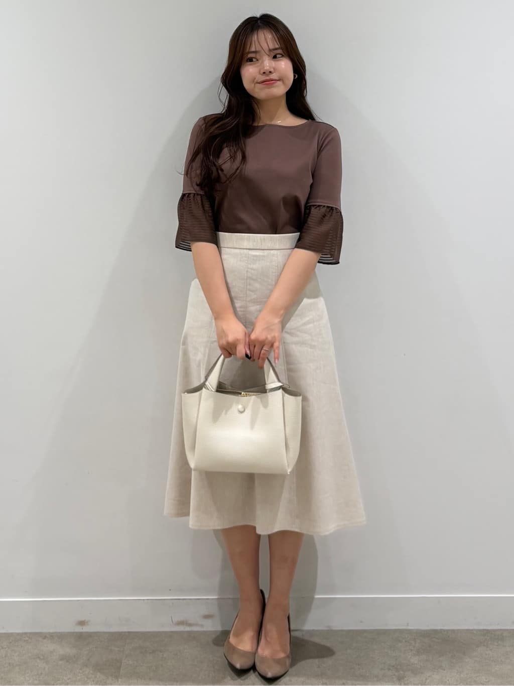 MISAKIさんの「COUP DE CHANCE｜【5分袖／日本製／接触冷感】異素材ドッキングカットソー」を使ったコーディネート