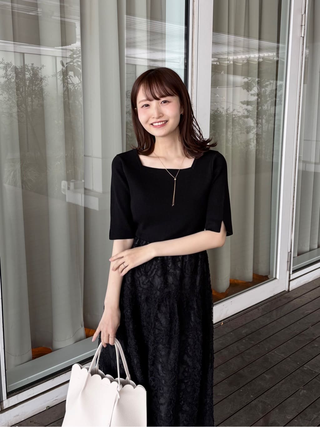 みさかさんの「index｜《ツインセット》カーディガン&times;ニットドッキングワンピース【洗濯機OK】」を使ったコーディネート