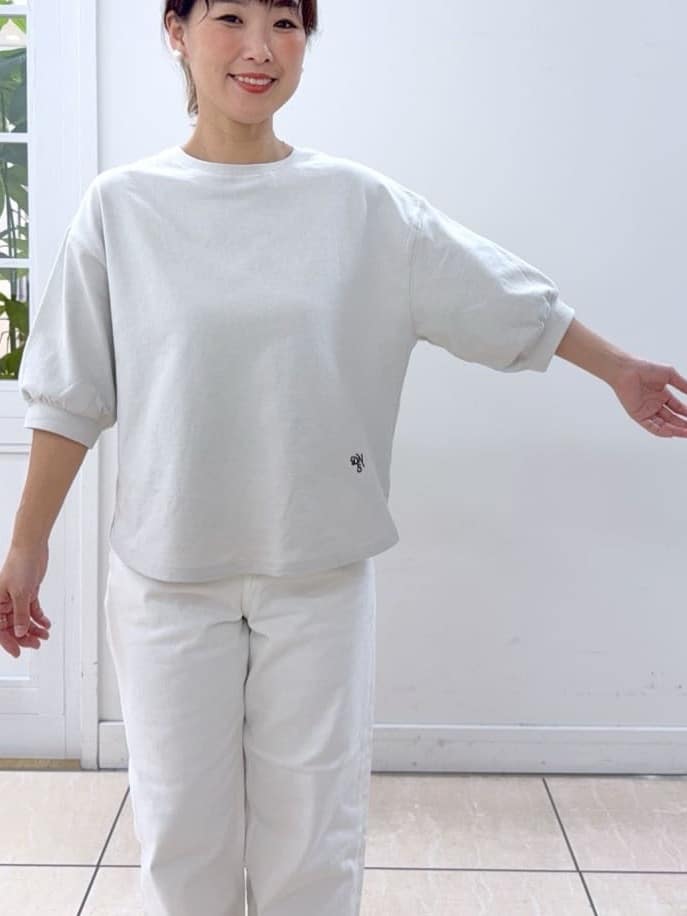 Osawaさんの「Dessin｜【360度可愛い】バックヘンリーカットソー5分袖」を使ったコーディネート