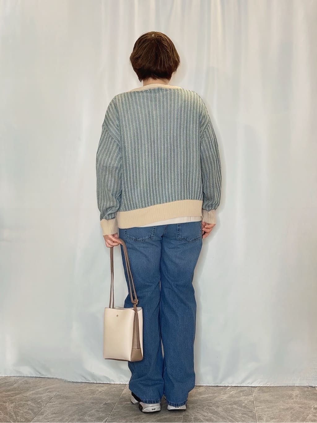 たみさんの「SHOO･LA･RUE｜【洗濯機可/S-LL】キーネックでお顔周りすっきり ざっくり編みカーディガン」を使ったコーディネート