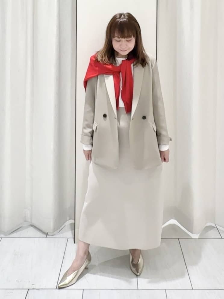 ʏᴜᴋɪᴋᴏさんの「UNTITLED｜◆【洗える/ストレッチ性】ダブルブレストジャケット」を使ったコーディネート