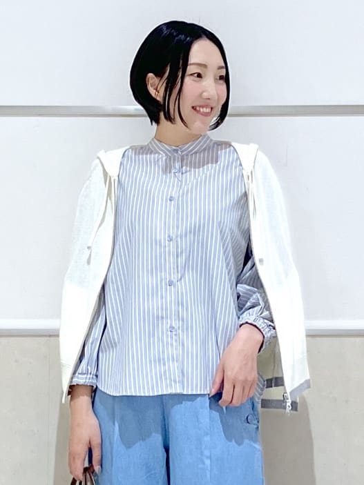 eriko さんの「Dessin｜【洗える】バルーンスリーブバンドカラーシャツ」を使ったコーディネート