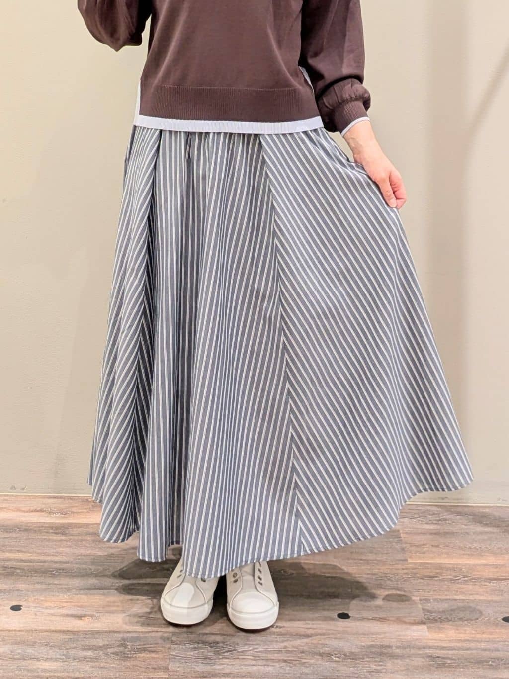 ricoさんの「Dessin｜【洗える】バイカラーデザインニット」を使ったコーディネート