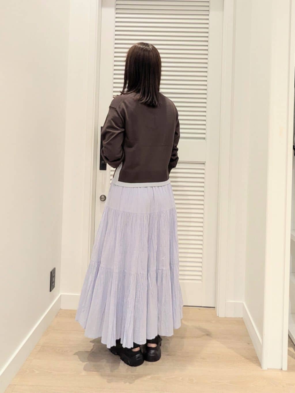 enさんの「Dessin｜レザー調スクエアトゥ  フラットパンプス」を使ったコーディネート