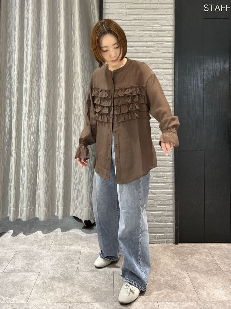 ga_riさんの「THE SHOP TK｜ティアードフリル楊柳シャツ」を使ったコーディネート