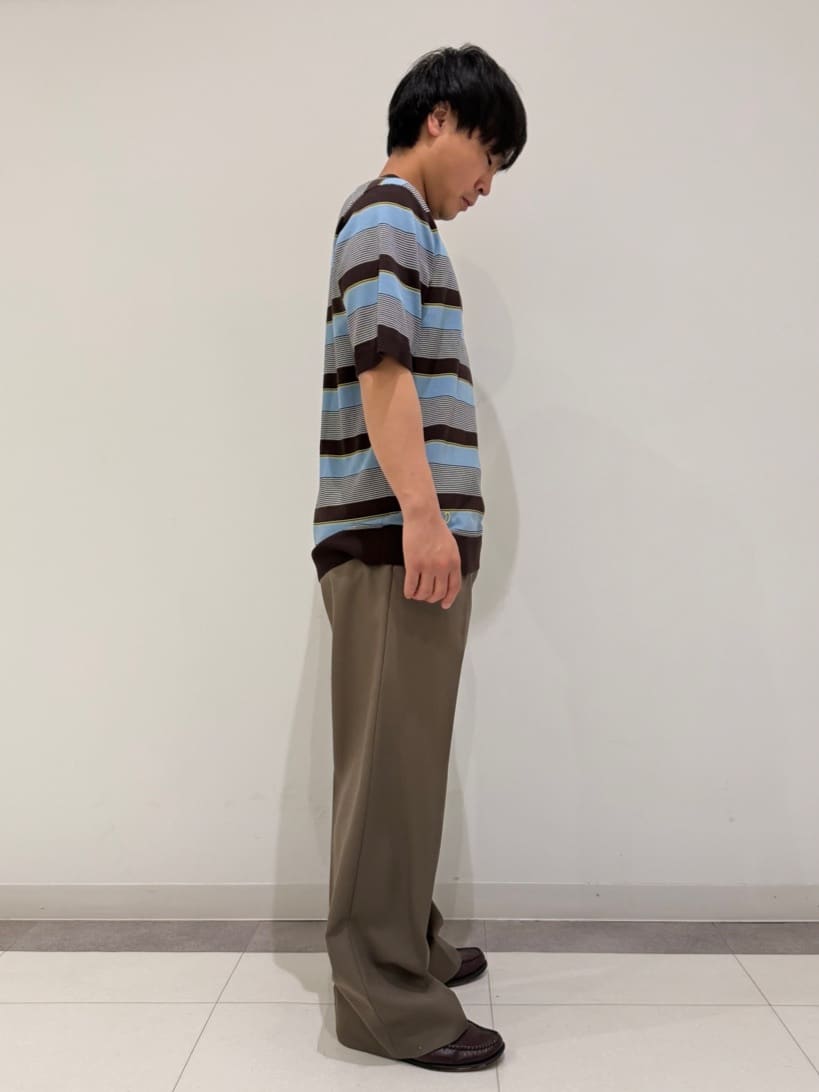 MATSUBARAさんの「DRESSTERIOR｜【ウォッシャブル】コットンシルク マルチボーダーニット」を使ったコーディネート